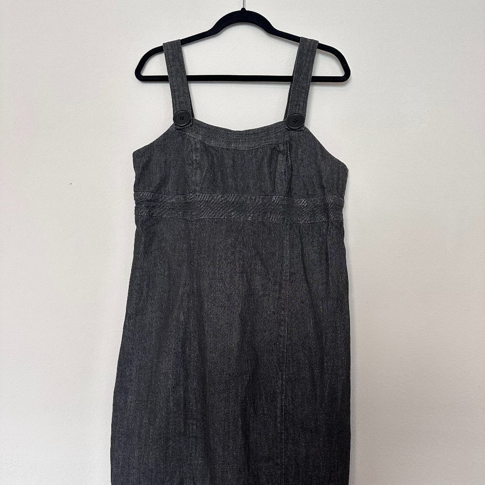 Black Denim Sleeveless Stretch Dress
